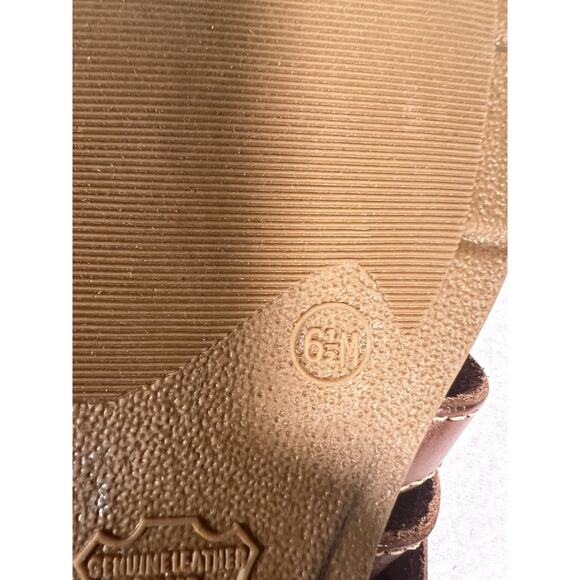 Partners Brown Leather Strappy‎ Slip On Sandals ~ Size 6 1/2 Medium - Picture 6 of 6